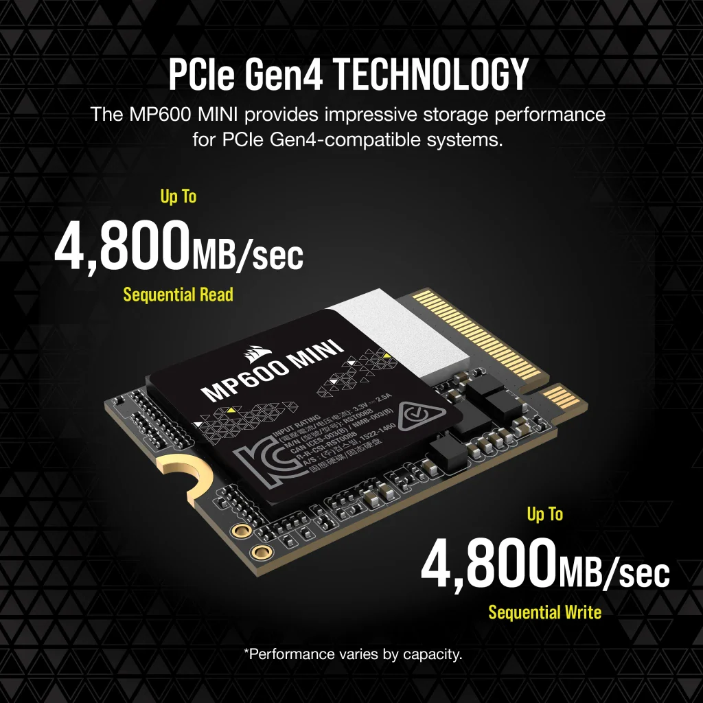 Corsair MP600 Mini 1TB PCIe Gen4 X4 NVME M.2 2230 SSD (CSSD-F1000GBMP600MN) - Image 8