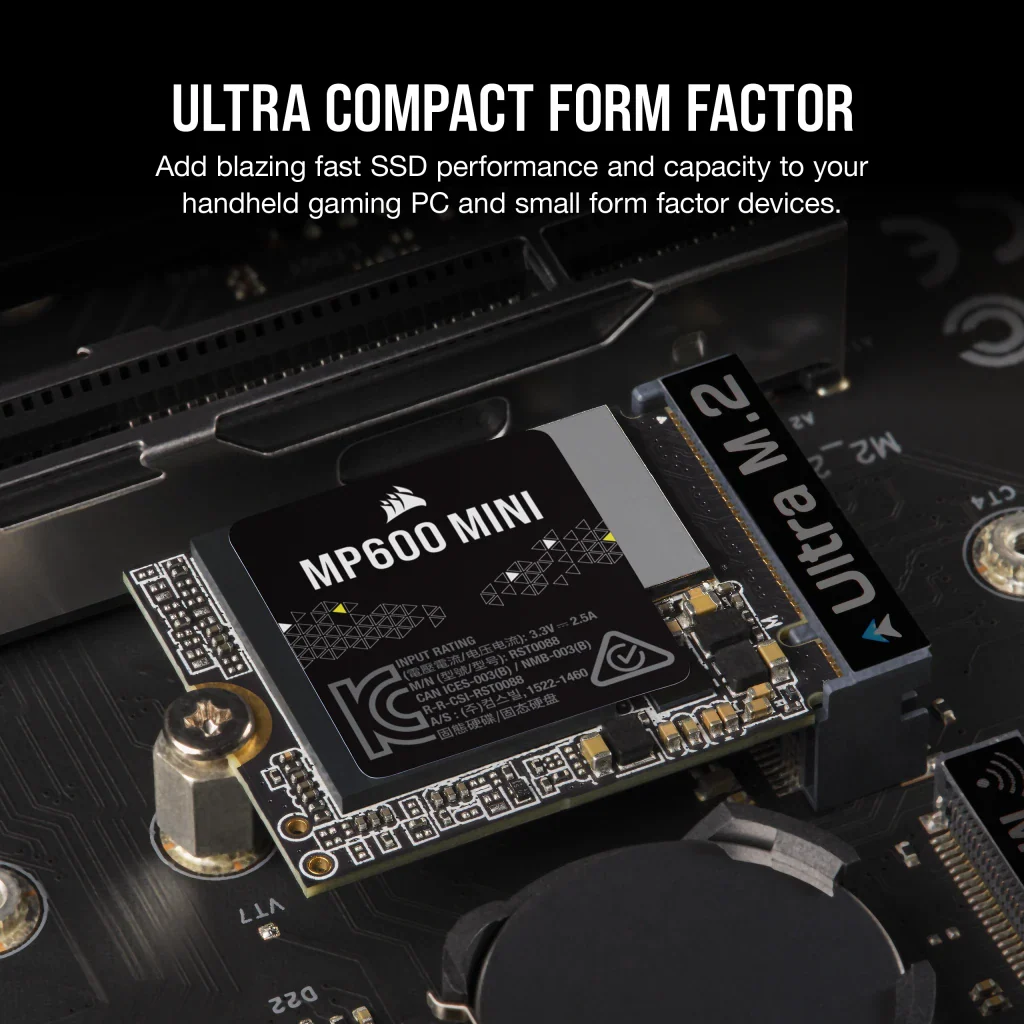 Corsair MP600 Mini 1TB PCIe Gen4 X4 NVME M.2 2230 SSD (CSSD-F1000GBMP600MN) - Image 9
