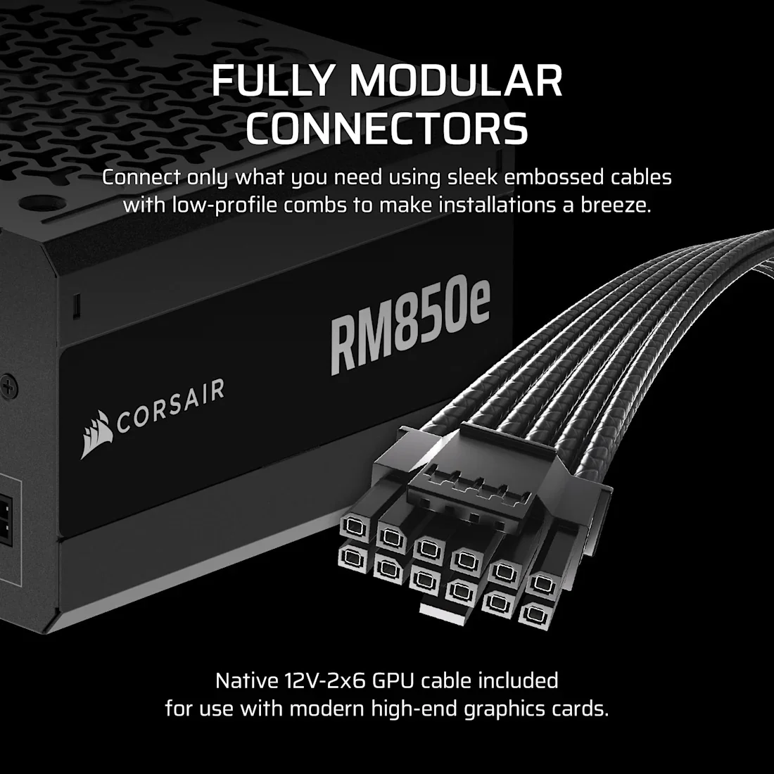 Corsair RMe Series RM850e Fully Modular Low-Noise ATX Power Supply (CP-9020296-NA) - Image 10