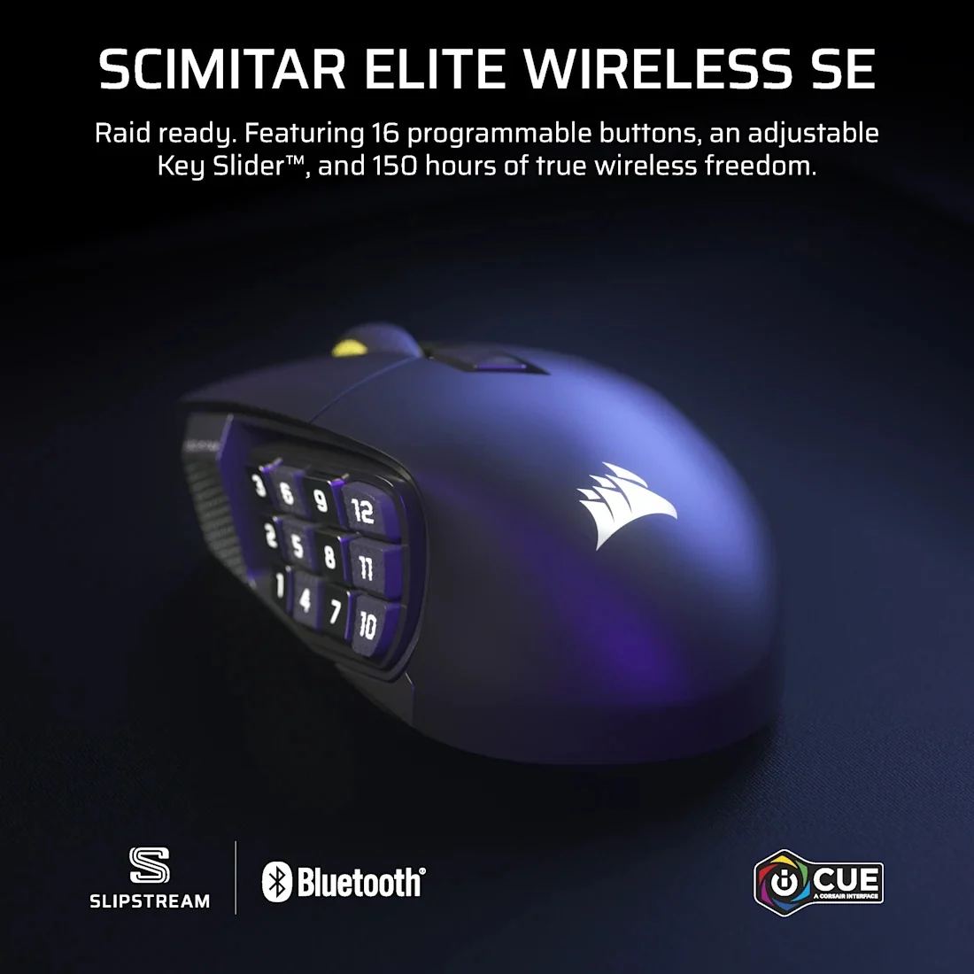 Corsair Scimitar Elite Wireless SE MMO Gaming Mouse (Gunmetal, White) - Image 2
