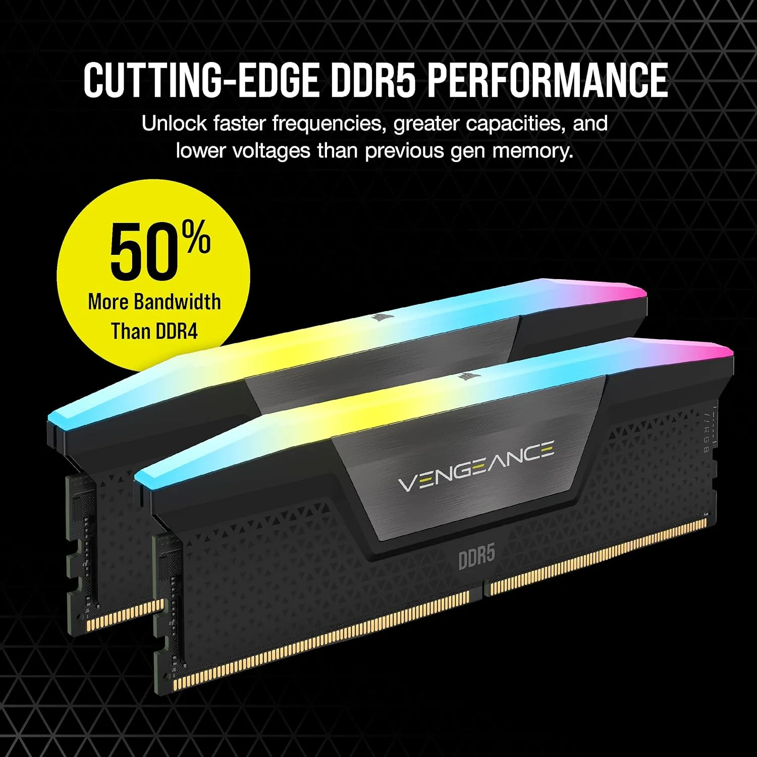 Corsair Vengeance RGB 64GB (2X32GB) DDR5 DRAM 5600MHZ CL36 Memory Kit (Black) (CMH64GX5M2B5600C36) - Image 6