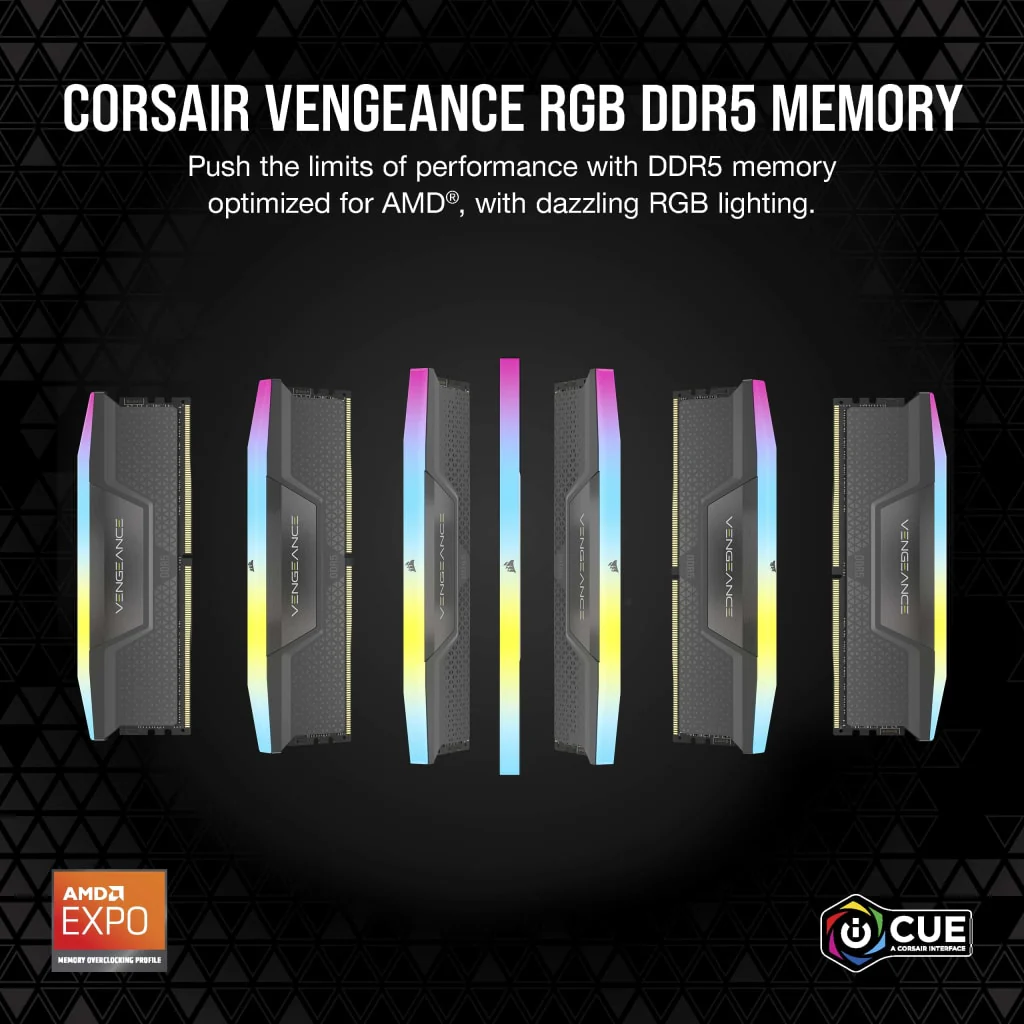 Corsair Vengeance RGB 32GB (2x16GB) DDR5 DRAM 6000MHz CL36 AMD Expo & Intel XMP Memory Kit (CMH32GX5M2E6000Z36) - Image 7