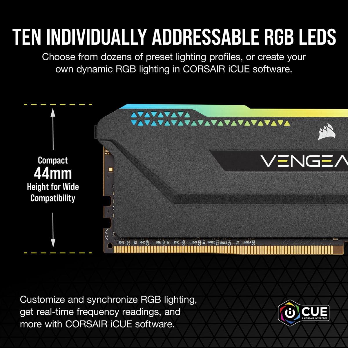 Corsair Vengeance RGB Pro SL 16GB (2X8GB) 3200MHZ High-Performance DDR4 DRAM (CMH16GX4M2E3200C16) - Image 4