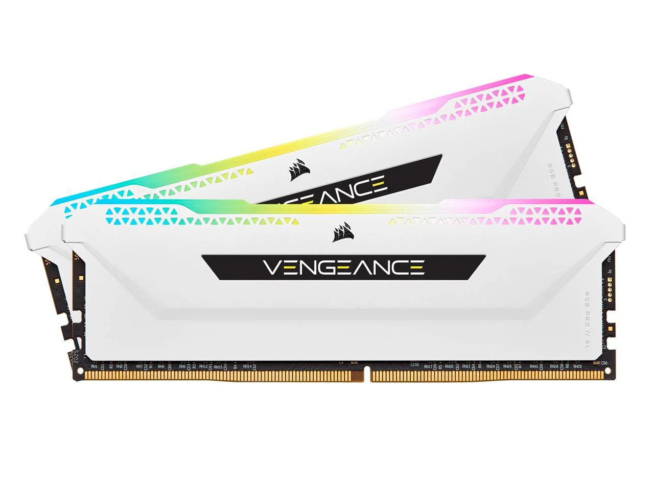 Corsair Vengeance RGB Pro SL 32GB (2x16GB) DDR4 DRAM 3600MHz C18 Memory Kit - White (CMH32GX4M2D3600C18W)