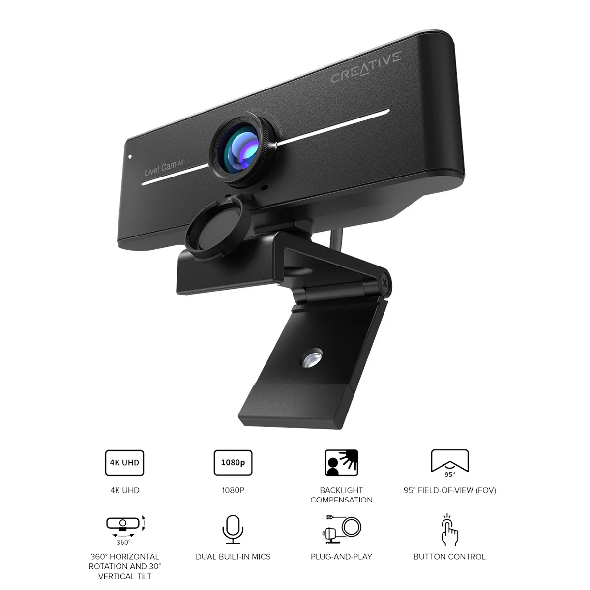 Creative Live! Cam Sync 4K 1080P UHD Webcam with Backlight Compensation