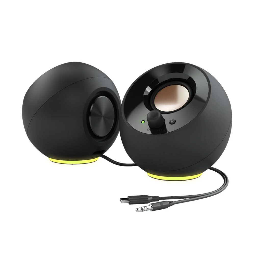 Creative Pebble SE Minimalist 2.0 USB-C Powered Desktop Speakers with RGB Lighting (Black, White) - Image 3