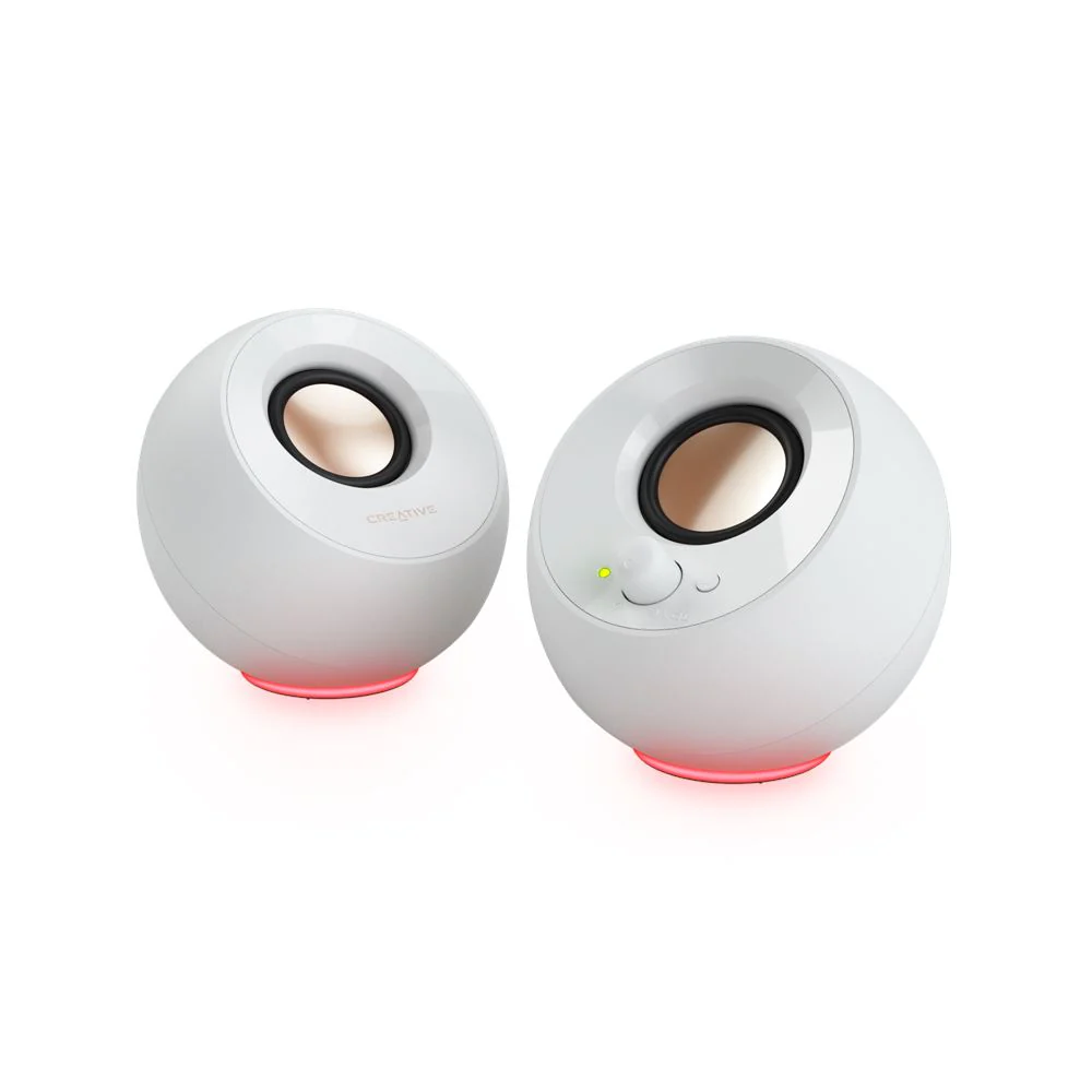 Creative Pebble SE Minimalist 2.0 USB-C Powered Desktop Speakers with RGB Lighting (Black, White) - Image 6
