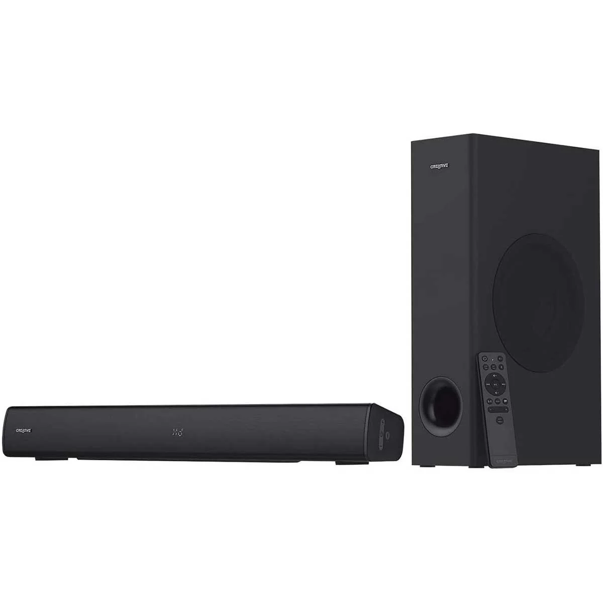 Creative Stage V2 2.1 Soundbar & Subwoofer with Clear Dialog & Surround by Sound Blaster for TV & Desktop Monitor (Black)