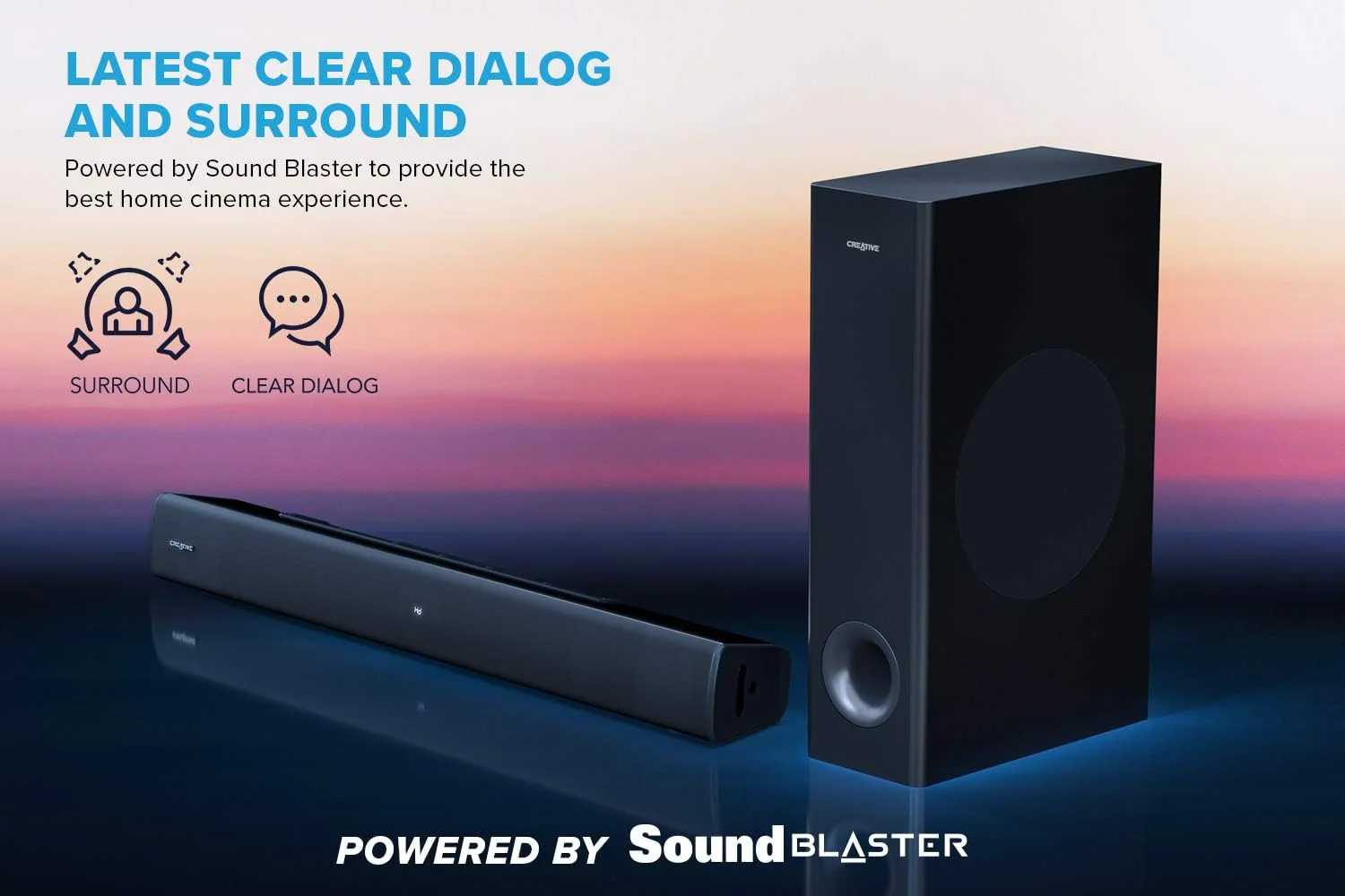 Creative Stage V2 2.1 Soundbar & Subwoofer with Clear Dialog & Surround by Sound Blaster for TV & Desktop Monitor (Black) - Image 7