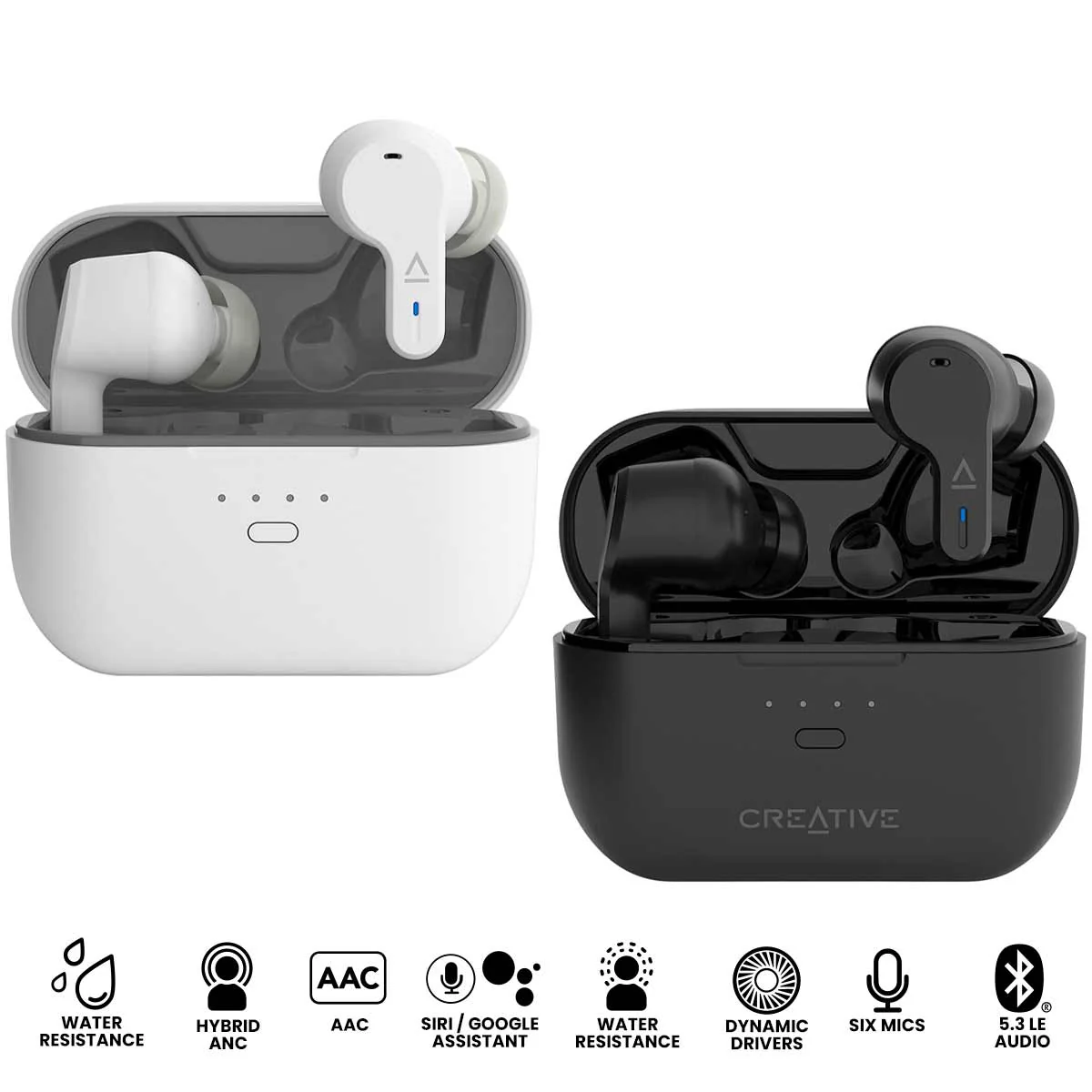 Creative Zen Air Pro True Wireless Earbuds (White, Black)