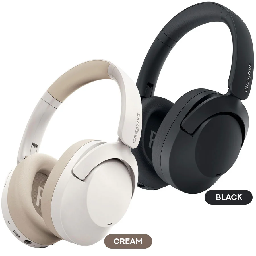 Creative Zen Hybrid 2 Bluetooth Headphones (Black, Cream)