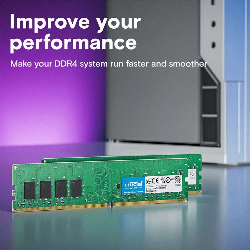 Crucial 8GB DDR4 2400MHz CL17 UDIMM Desktop Memory (CT8G4DFD824A) - Image 3