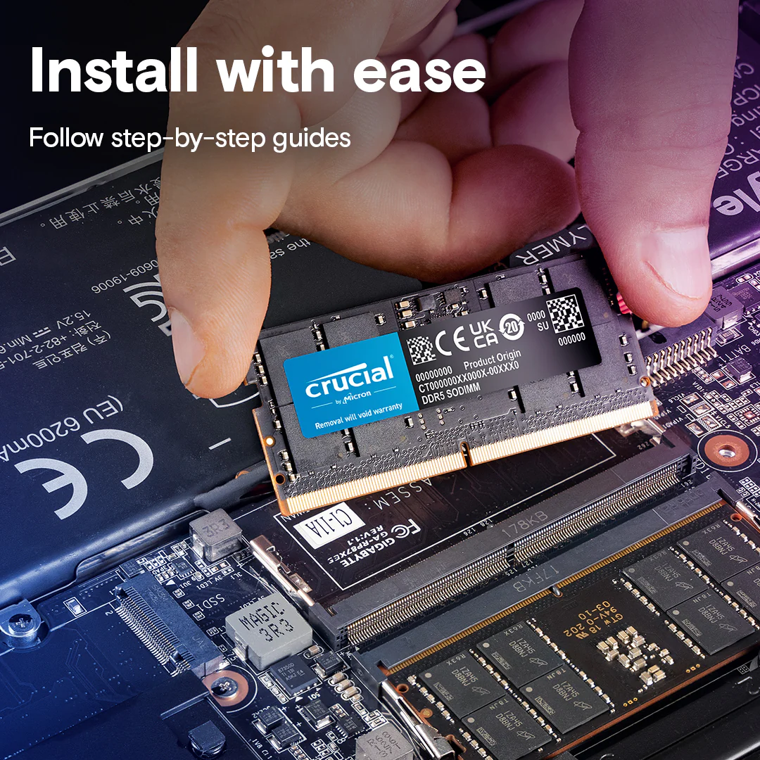 Crucial DDR5 5600MHz CL46 SODIMM Laptop Memory (8GB, 16GB, 32GB, 48GB) - Image 6