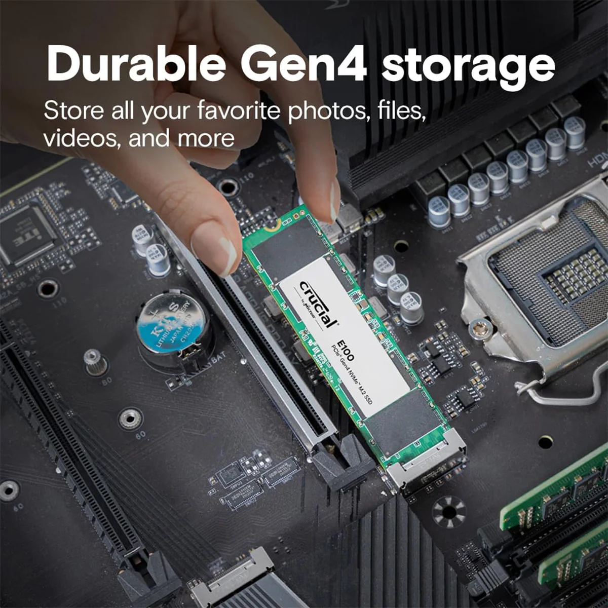 Crucial E100 PCIe Gen4 NVMe 2280 M.2 Internal SSD (480GB, 1TB), (CT480E100SSD8, CT1000E100SSD8) - Image 6