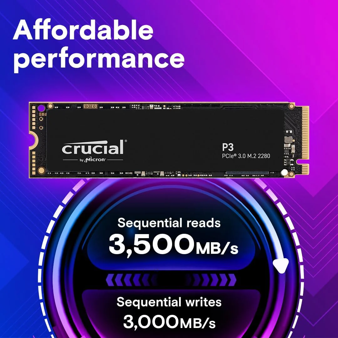 Crucial P3 2TB PCIe M.2 2280 SSD (CT2000P3SSD8) - Image 2