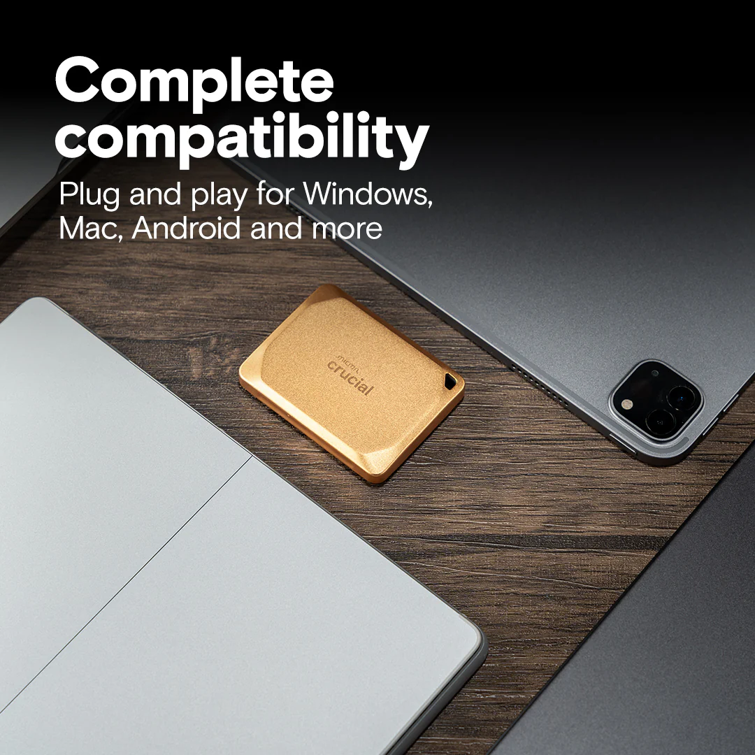 Crucial X10 Pro USB 3.2 Gen-2x2 (20Gb/s) 2100MB/s Read Type-C Portable SSD (Gold) (2TB, 4TB) - Image 7