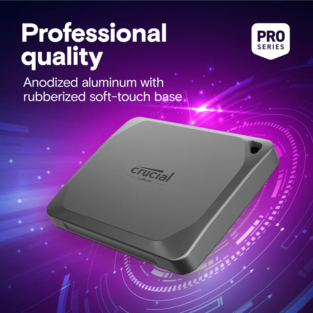 Crucial X9 Pro 4TB USB 3.2 Gen-2 (10Gb/s) 1050MB/s Read Type-C Portable SSD (CT4000X9PROSSD9) - Image 2