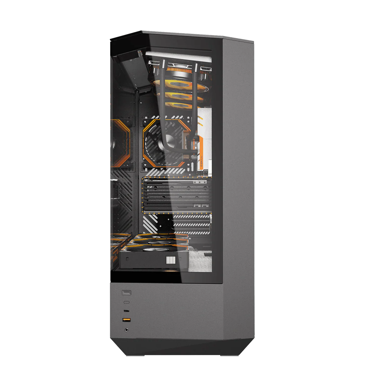 DarkFlash Arcee DY460 TG Side Panel ATX Luxury PC Case (Black, White) - Image 13