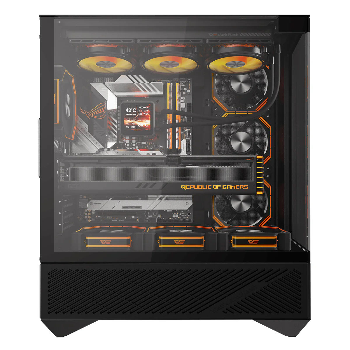 DarkFlash Arcee DY460 TG Side Panel ATX Luxury PC Case (Black, White) - Image 14