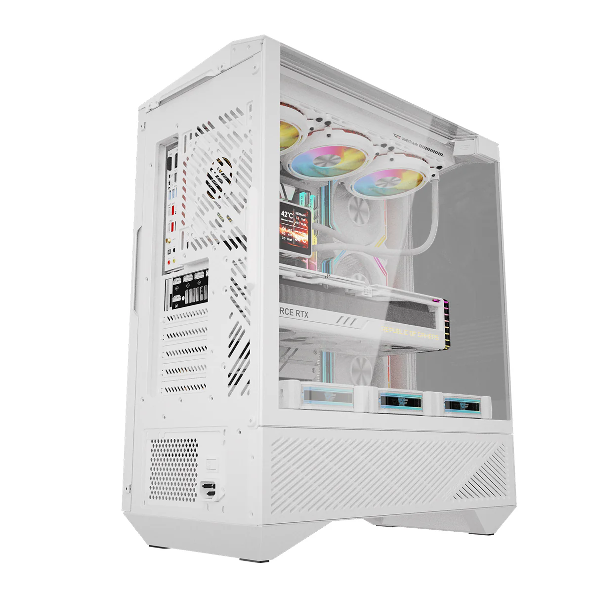 DarkFlash Arcee DY460 TG Side Panel ATX Luxury PC Case (Black, White) - Image 25