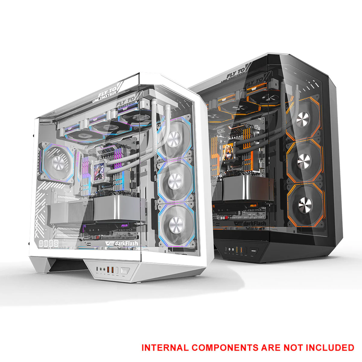 Darkflash Arcee DY470 TG Side Panel ATX Luxury PC Case (Black, White)