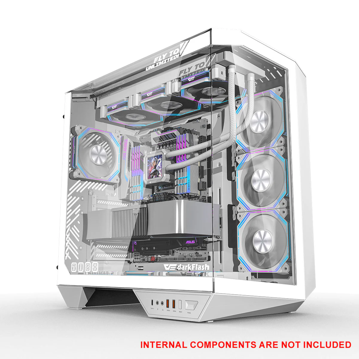Darkflash Arcee DY470 TG Side Panel ATX Luxury PC Case (Black, White) - Image 2