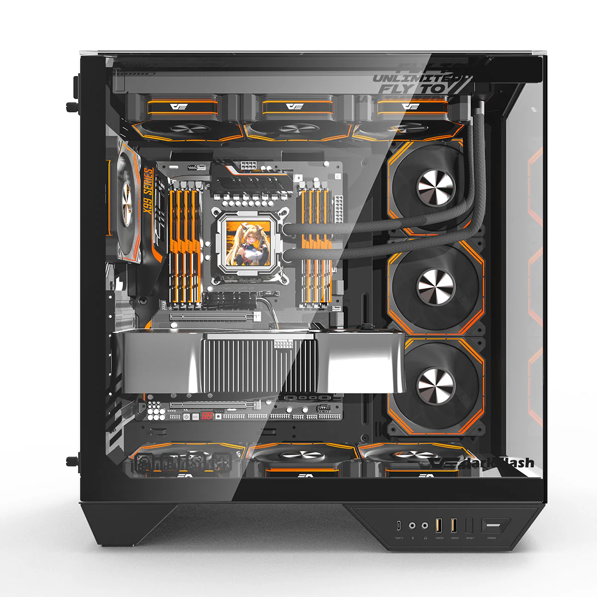 Darkflash Arcee DY470 TG Side Panel ATX Luxury PC Case (Black, White) - Image 24