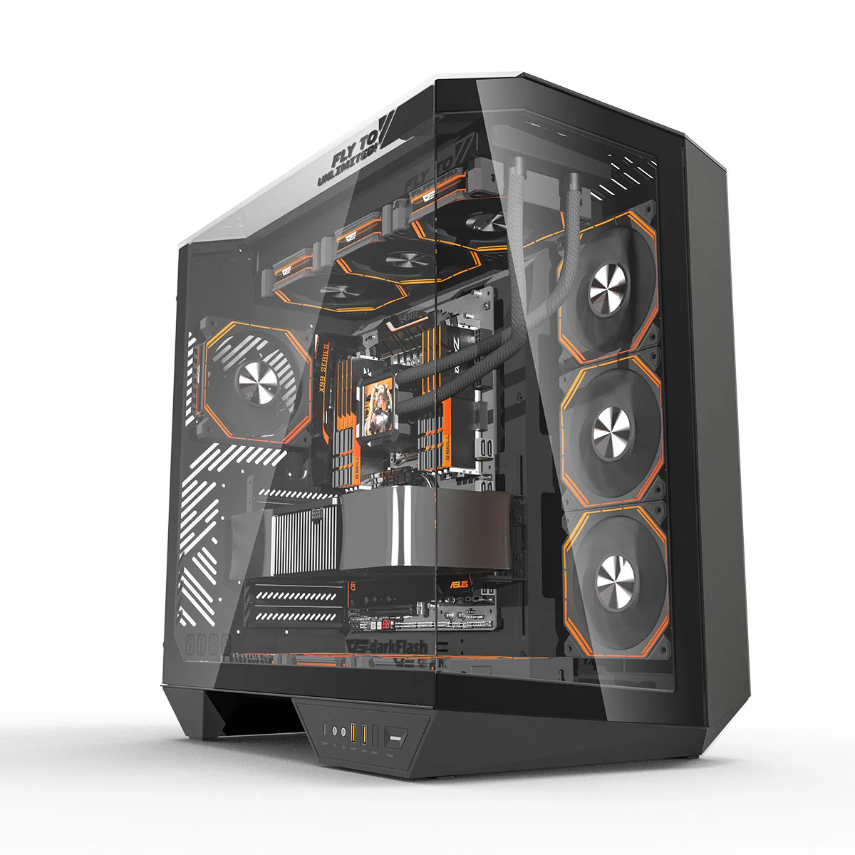 Darkflash Arcee DY470 TG Side Panel ATX Luxury PC Case (Black, White) - Image 28