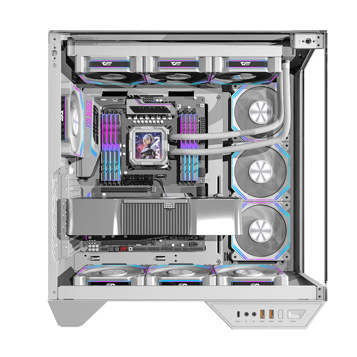 Darkflash Arcee DY470 TG Side Panel ATX Luxury PC Case (Black, White) - Image 3