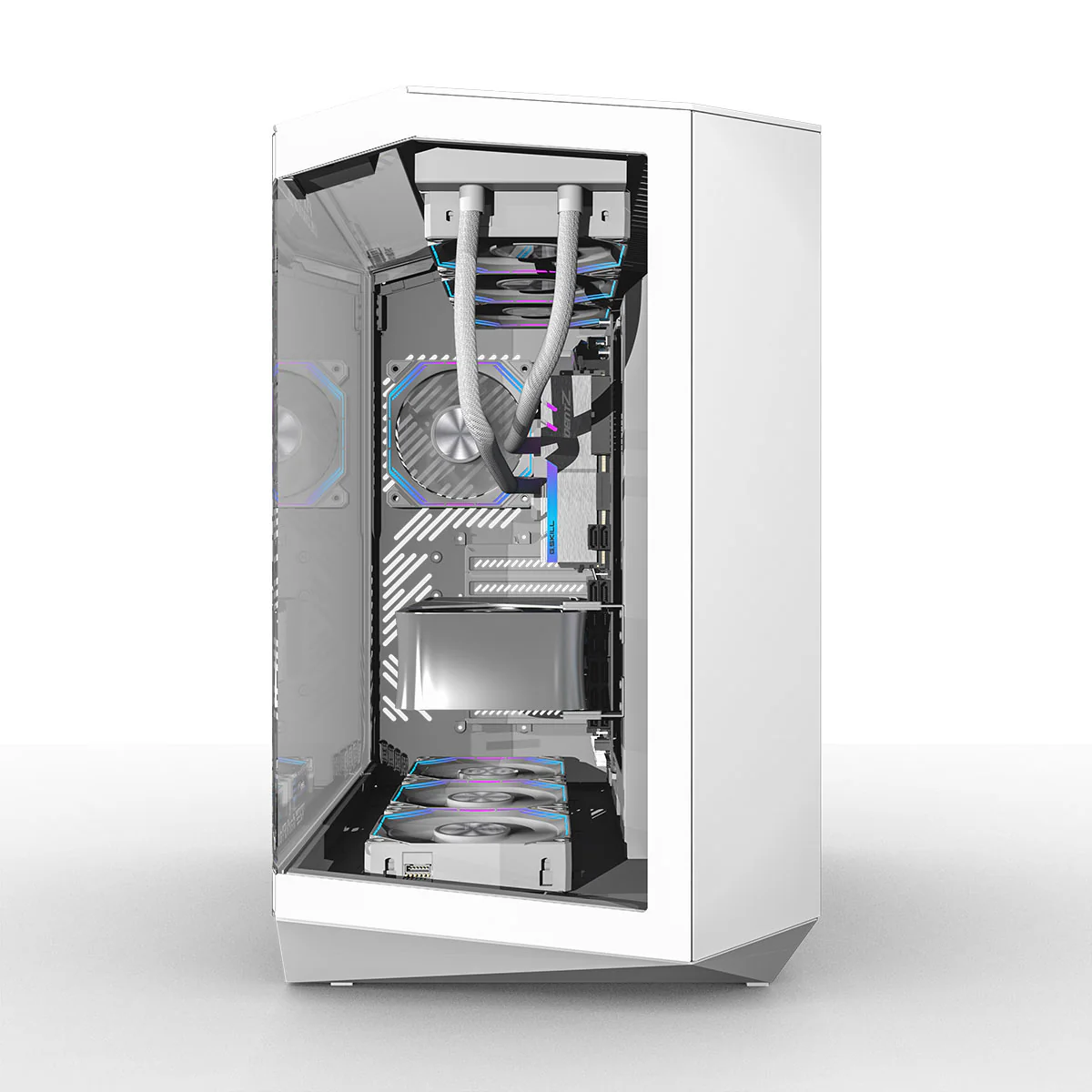 Darkflash Arcee DY470 TG Side Panel ATX Luxury PC Case (Black, White) - Image 4