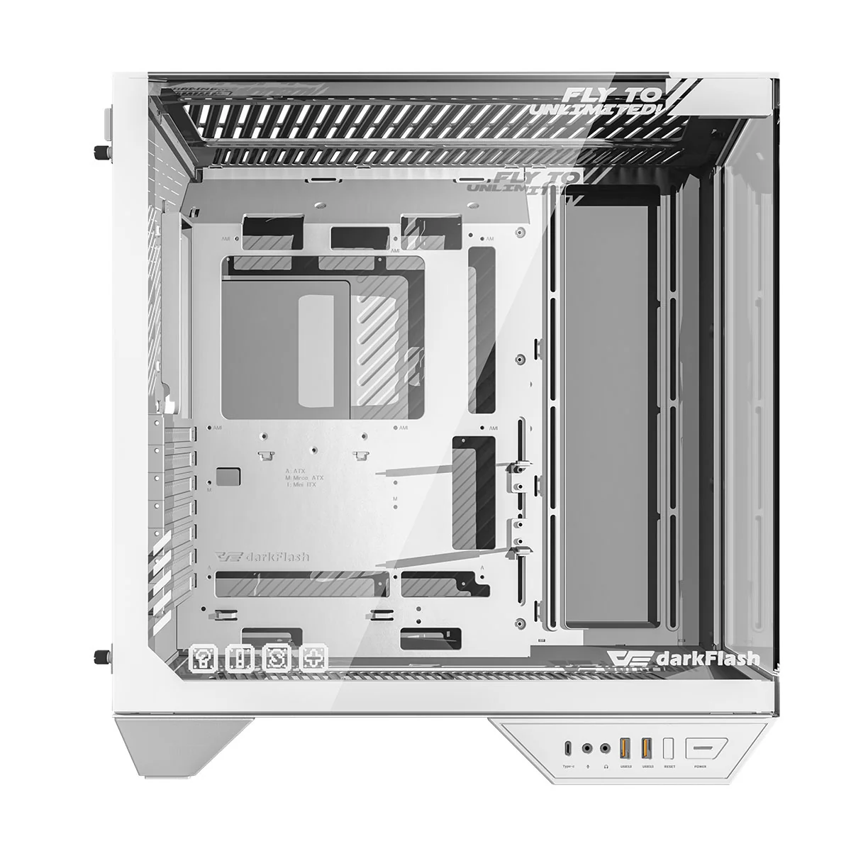 Darkflash Arcee DY470 TG Side Panel ATX Luxury PC Case (Black, White) - Image 9