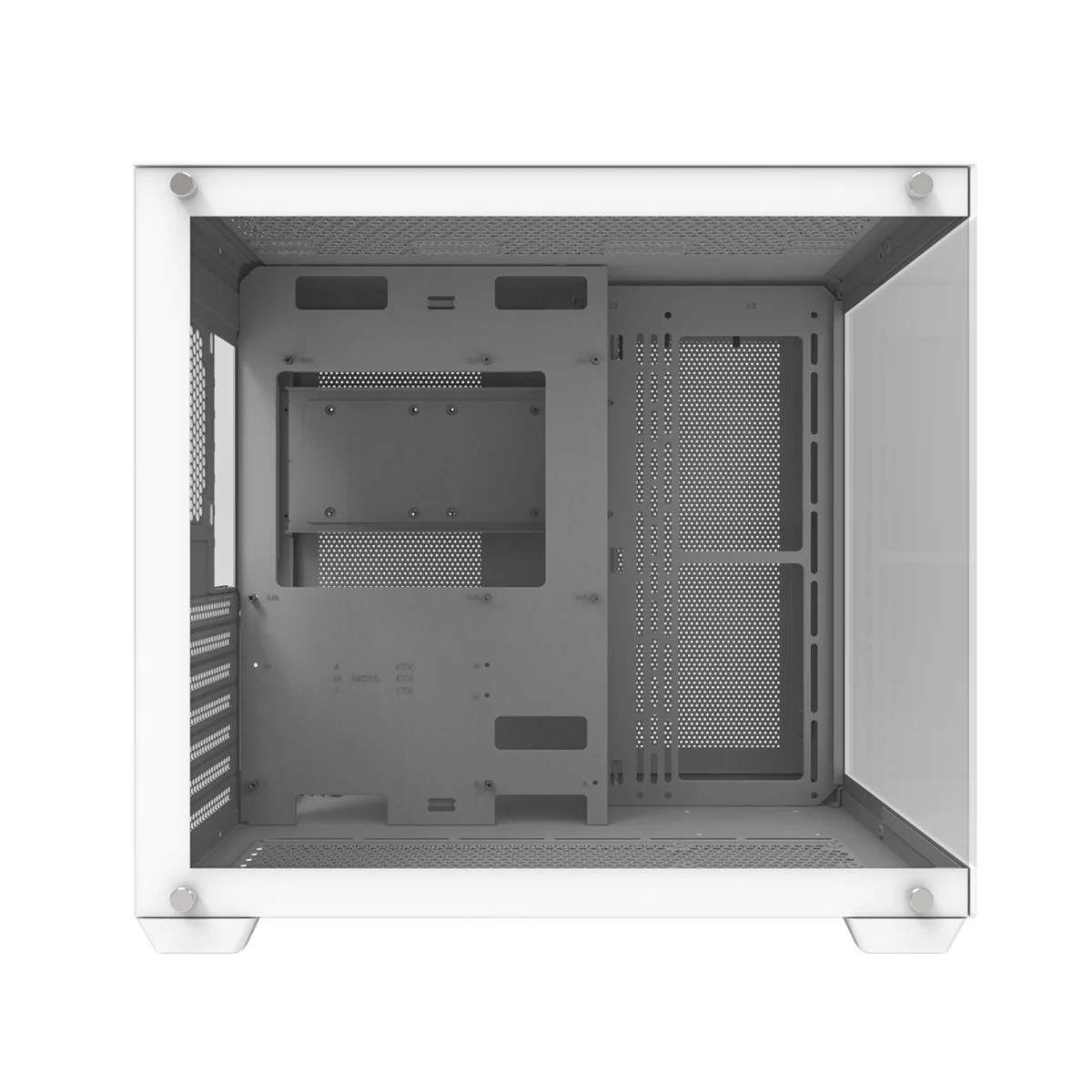 Darkflash C285P Tempered Glass Side Panel Dual Chamber ATX PC Case (White) - Image 9