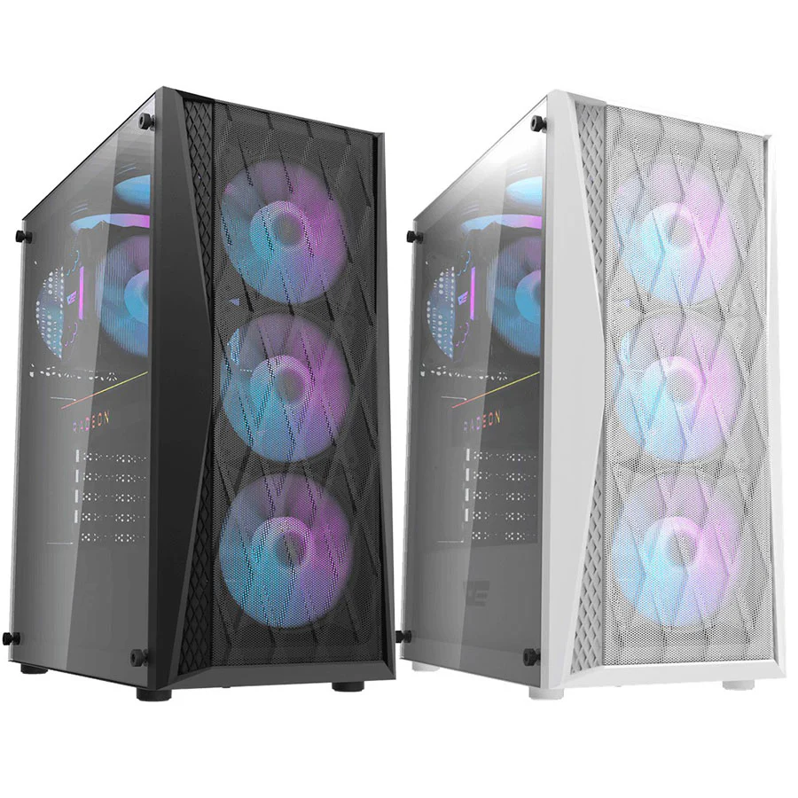 Darkflash DK352 Mesh Luxury ATX Gaming PC Case (Black, White)