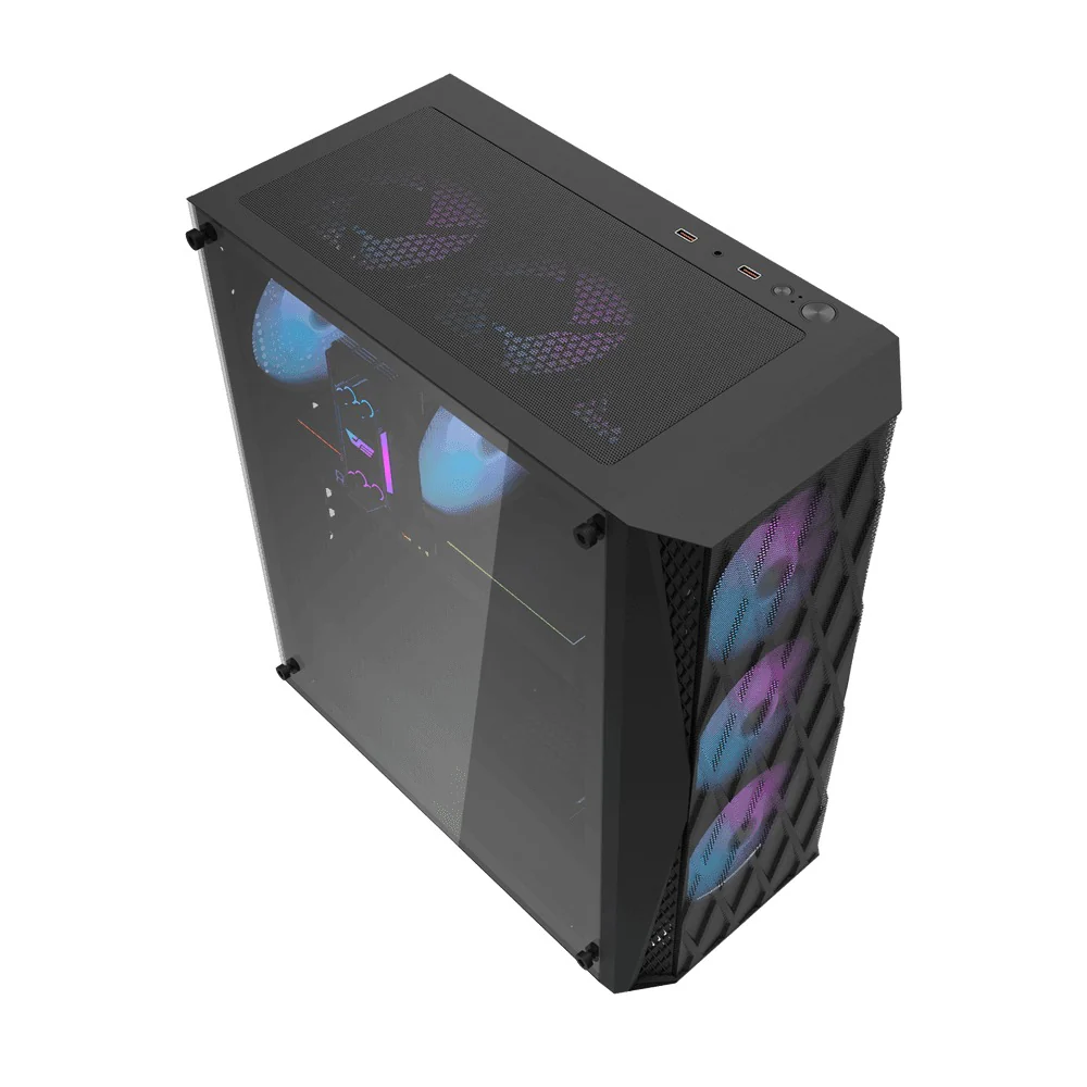 Darkflash DK352 Mesh Luxury ATX Gaming PC Case (Black, White) - Image 6