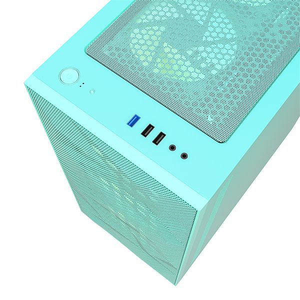 Darkflash DLM 21 Mesh mATX PC Gaming Case (Neo Mint) - Image 5