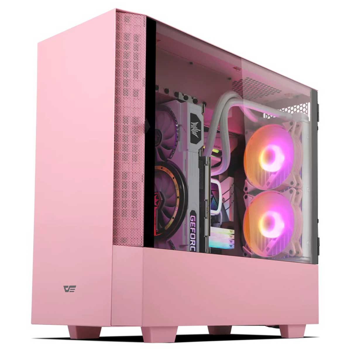 Darkflash DLV22 ATX PC Case (Pink, Neo Mint) - Image 2