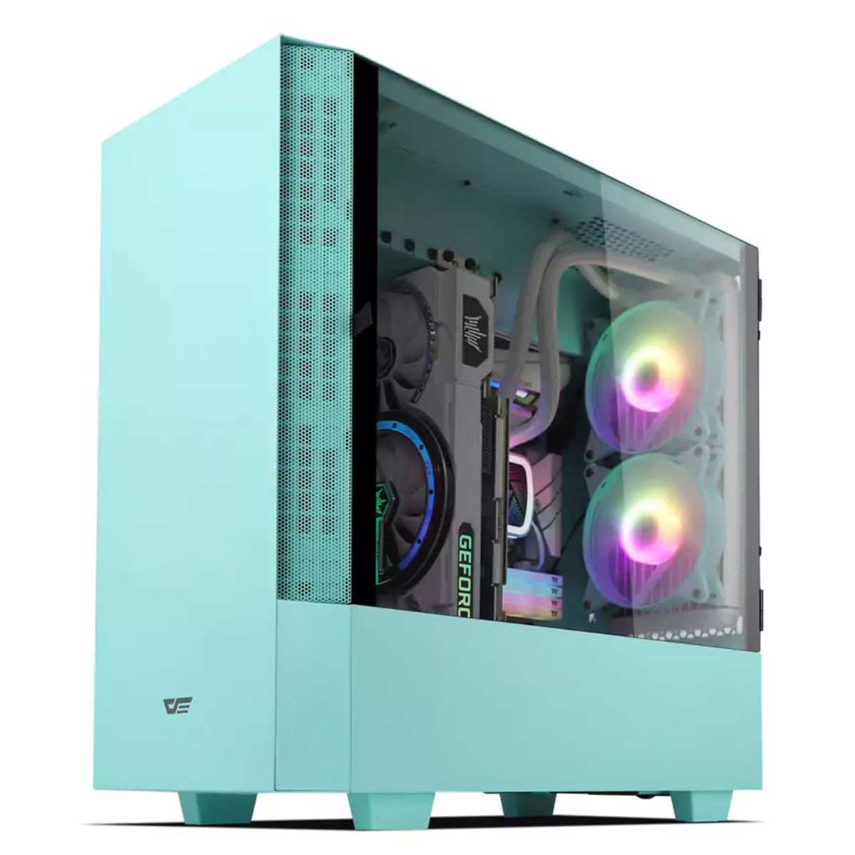 Darkflash DLV22 ATX PC Case (Pink, Neo Mint) - Image 3