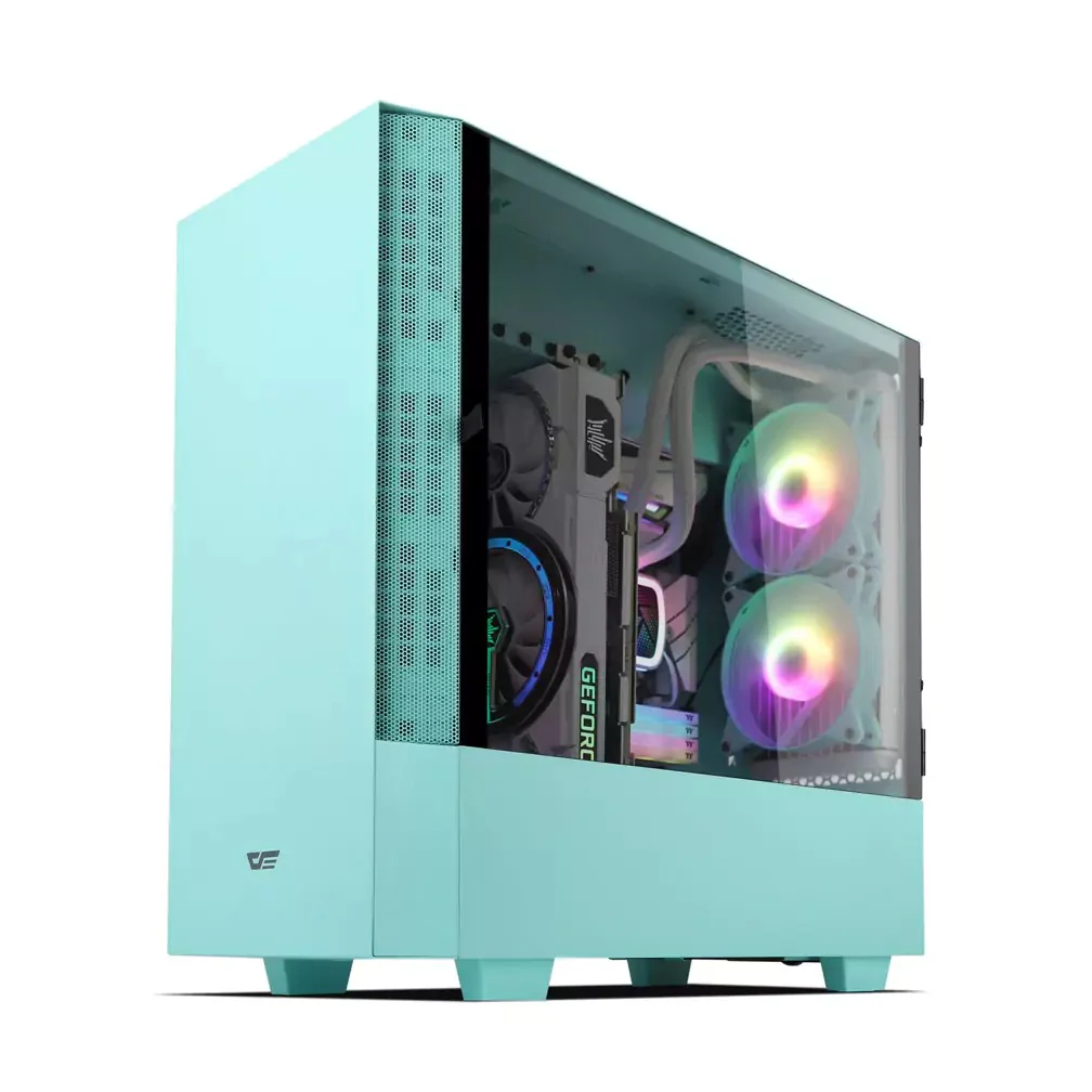 Darkflash DLV22 ATX PC Case (Pink, Neo Mint) - Image 6
