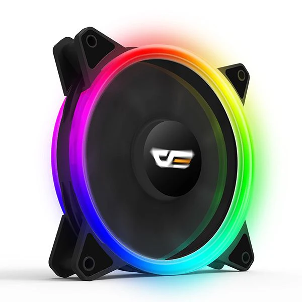 Darkflash DR12 Pro ARGB 120MM Double Ring RGB Cooling Fan With Controller (3-Pack) - Image 2