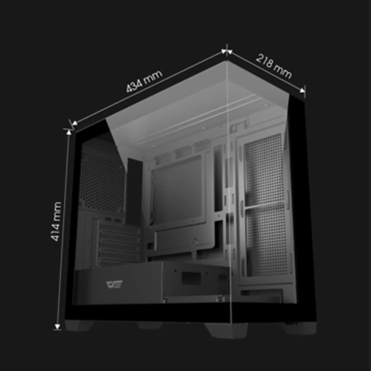 DarkFlash DS900M Luxury M-ATX Front & Side Glass Panel PC Case (Black) - Image 7