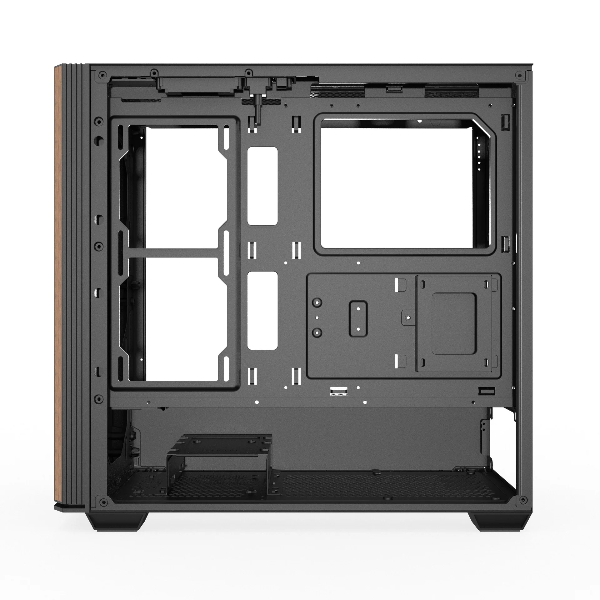 DarkFlash DS900WS Luxury ATX Front Wood Style Panoramic Side Glass Panel PC Case (Black, White) - Image 19