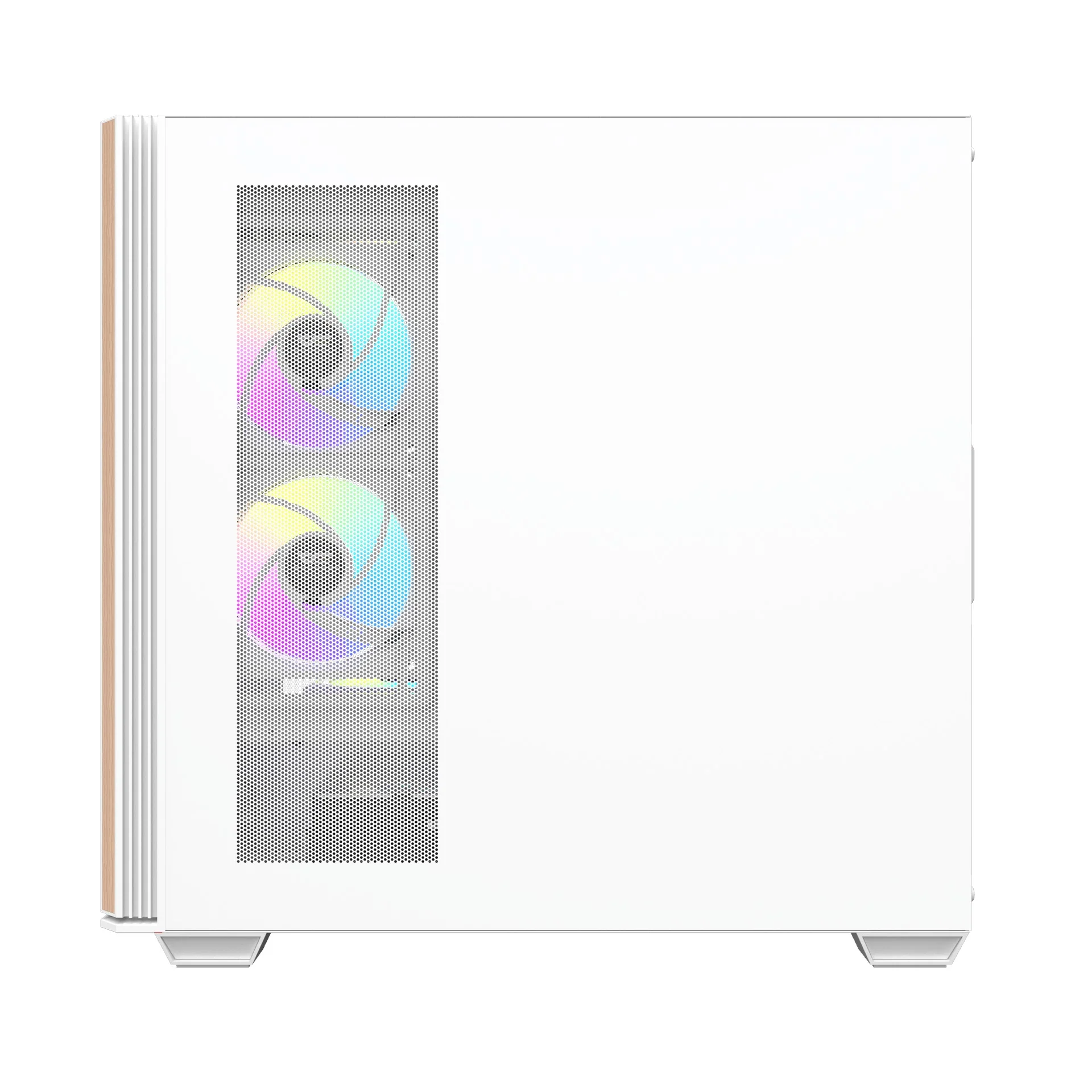 DarkFlash DS900WS Luxury ATX Front Wood Style Panoramic Side Glass Panel PC Case (Black, White) - Image 26