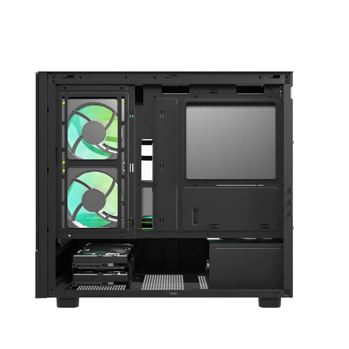 DarkFlash DS950MV M-ATX Glass PC Case with 6" IPS Customizable Display (Black, White) - Image 10