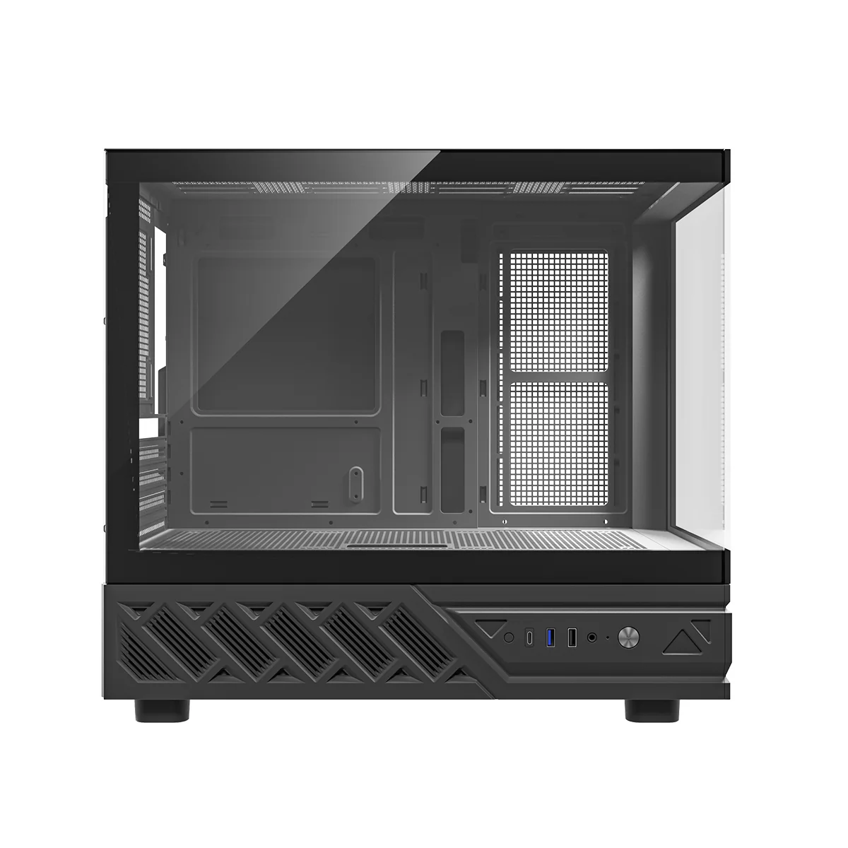 DarkFlash DS950MV M-ATX Glass PC Case with 6" IPS Customizable Display (Black, White) - Image 15