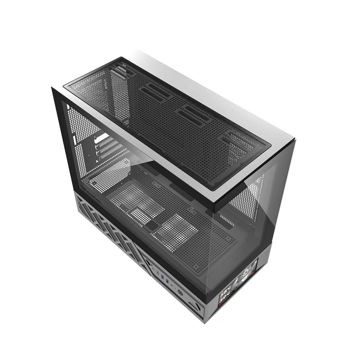DarkFlash DS950MV M-ATX Glass PC Case with 6" IPS Customizable Display (Black, White) - Image 17