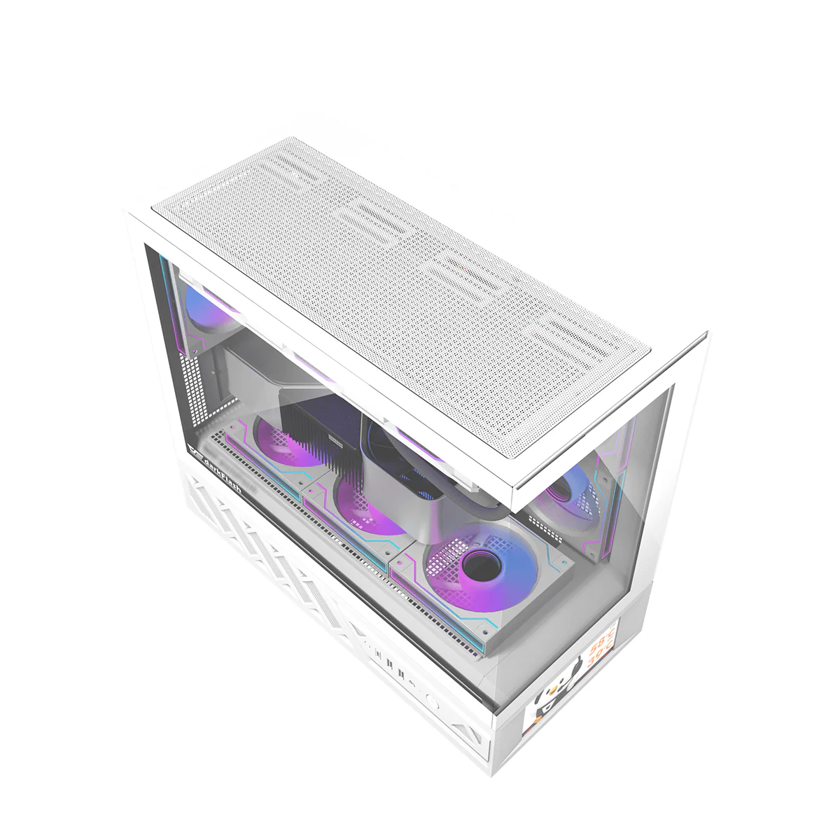 DarkFlash DS950MV M-ATX Glass PC Case with 6" IPS Customizable Display (Black, White) - Image 27