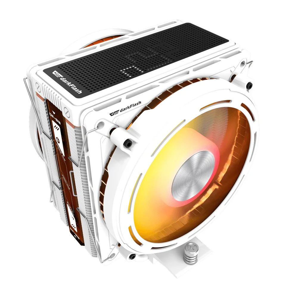 DarkFlash E400 Plus LED Matrix Display Dual Fan Tower CPU Cooler (Black, White) - Image 10