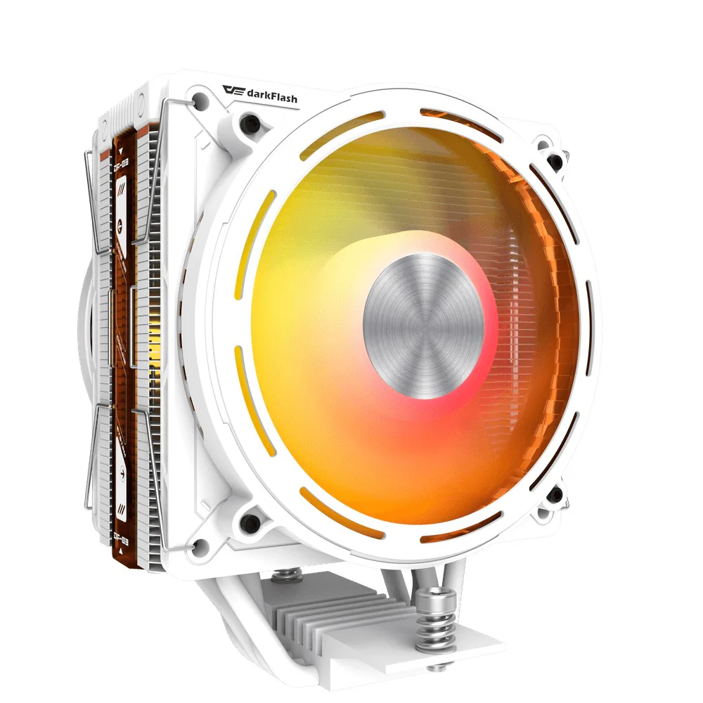 DarkFlash E400 Plus LED Matrix Display Dual Fan Tower CPU Cooler (Black, White) - Image 11