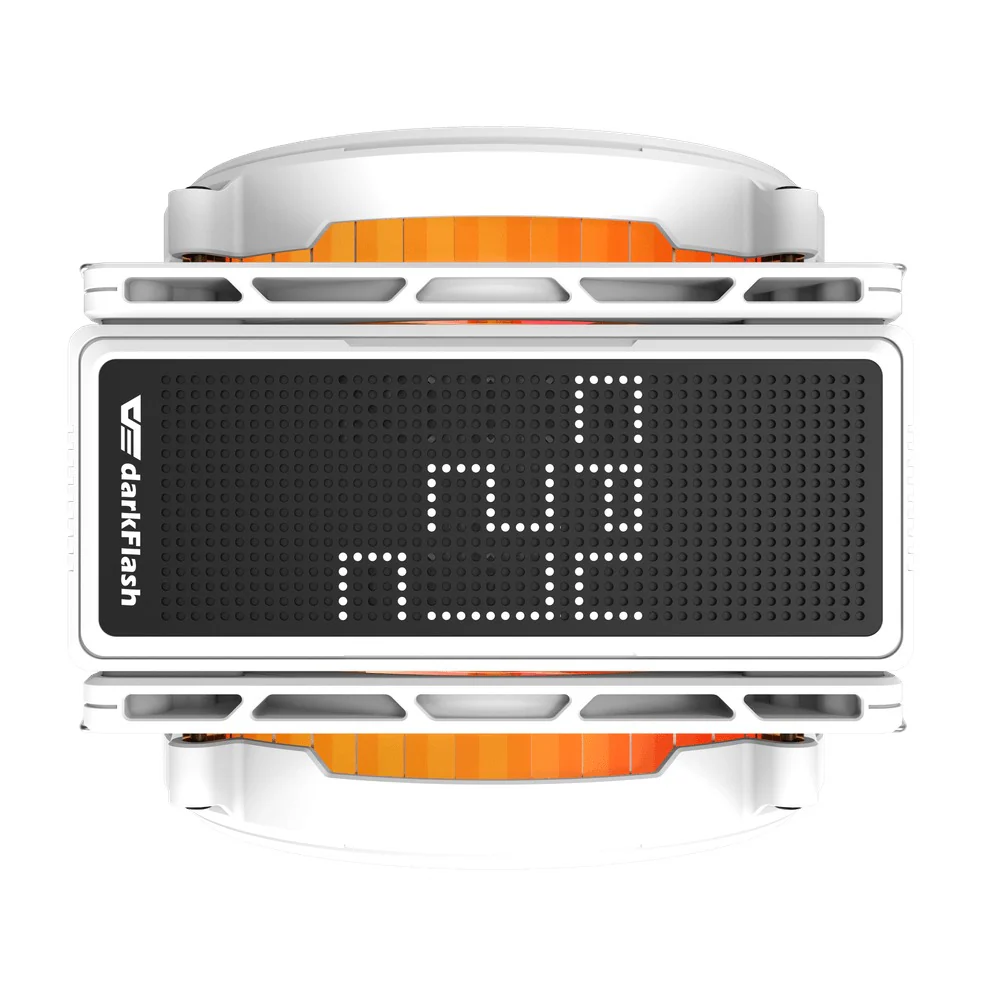 DarkFlash E400 Plus LED Matrix Display Dual Fan Tower CPU Cooler (Black, White) - Image 12