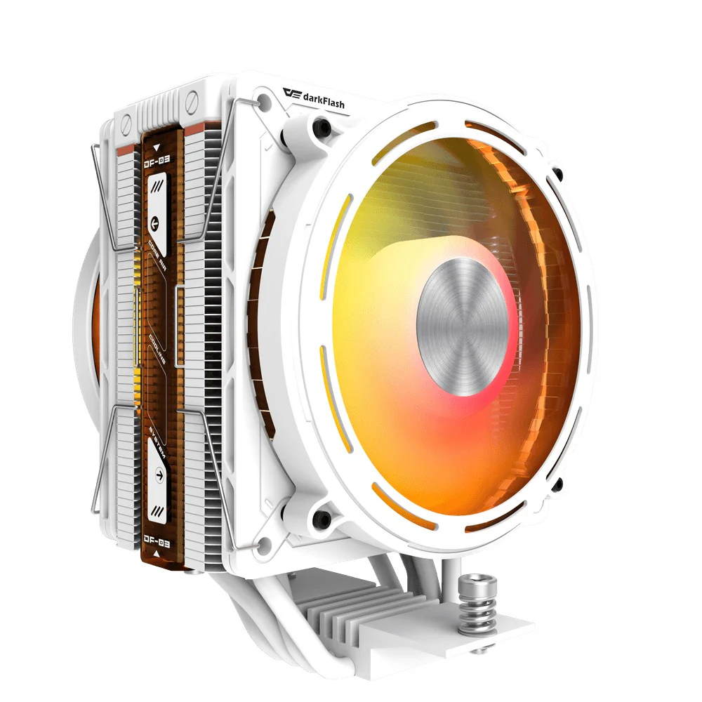 DarkFlash E400 Plus LED Matrix Display Dual Fan Tower CPU Cooler (Black, White) - Image 14